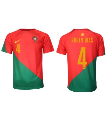 Lacne Muži Futbalové dres Portugalsko Ruben Dias #4 MS 2022 Krátky Rukáv - Domáci